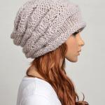 Slouchy woman handmade knitted hat clothing cap